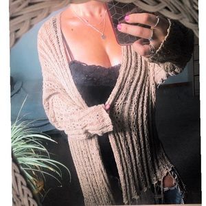 Sandy Bohemian Long-Sleeve Crochet Cardigan